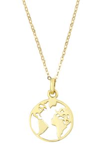 Kette mit Anh&auml;nger Amor "Weltkugel", gold (gelbgoldfarben), Halsketten, Damen, Gelbgold 375, L: 42, Kette mit Anh&auml;nger