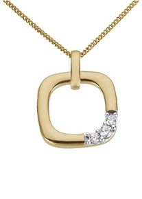 Kettenanh&auml;nger Firetti "Schmuck Geschenk Gold 333 Halsschmuck Anh&auml;nger f&uuml;r Halskette", wei&szlig; (gelbgoldfarben, wei&szlig;goldfarben, kristallwei&szlig;, kristallwei&szlig;), Schmuckanh&auml;nger, Damen, Gelbgold 333, 1,05 g, Kettenanh&auml;nger, mit Zirkonia (synth.)