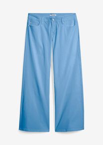 bonprix Wide-Leg-Jeans Low Waist, blau, Gr.50, Trendy Wide Leg Jeans Low Waist, 98% Baumwolle (organic)