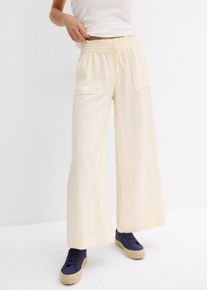 bonprix Culotte aus flie&szlig;endem Lyocell-Mix, wei&szlig;, Gr.54, Culotte mit 2 Taschen und Bequembund, aus Viskose