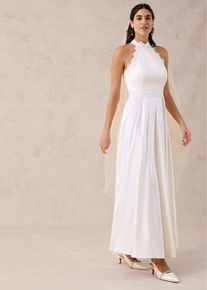 bonprix Brautkleid aus gl&auml;nzendem Satin mit Spitze, wei&szlig;, Gr.44, Brautkleid in Maxi-L&auml;nge aus gl&auml;nzendem Satin mit Spitzen-Eins&auml;tzen im Oberteil