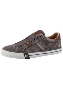 Slip-On Sneaker Mustang Shoes "Calogero", Damen, Gr. 47, dunkelgrau, Baumwolle, Schuhe Slip-On Sneaker, Slipper, Freizeitschuh, Halbschuh mit Kontrastn&auml;hten