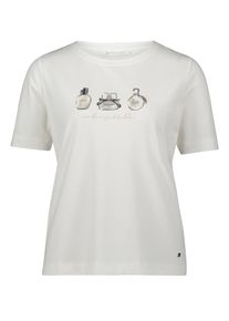 BETTY & CO Rundhalsshirt BETTY & CO "Casual-Shirt mit Print", Damen, Gr. XL, beige (patch cream, grau), Obermaterial: 95% Baumwolle CO. 5% Elasthan EL., Shirts Rundhalsshirt