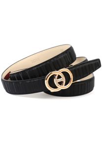 Lederg&uuml;rtel Anthoni Crown, Damen, Gr. 95, schwarz, Leder, unifarben, G&uuml;rtel Lederg&uuml;rtel, Stufenloser samtig f&uuml;hlender Lederg&uuml;rtel