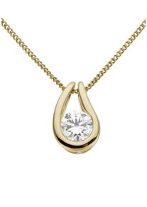 Kettenanh&auml;nger Firetti "Schmuck Geschenk Gold 333 Halsschmuck Anh&auml;nger f&uuml;r Halskette Tropfen", gold (gelbgoldfarben, kristallwei&szlig;, kristallwei&szlig;), Schmuckanh&auml;nger, Damen, Gelbgold 333, 0,6 g, Kettenanh&auml;nger, mit Zirkonia (synth.)