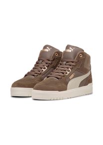 Sneaker Puma "SHUFFLE DOWNTOWN MID WTR", Herren, Gr. 44, flat bronze, desert dust, Puma gold, Leder, Schuhe Sneaker, kn&ouml;chelhoher Schnitt, aus Leder, mit Schn&uuml;rverschluss