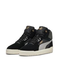 Sneaker Puma "SHUFFLE DOWNTOWN MID WTR", Herren, Gr. 43, Puma schwarz, gray echo, Puma gold, Leder, Schuhe Sneaker, kn&ouml;chelhoher Schnitt, aus Leder, mit Schn&uuml;rverschluss