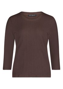 Rundhalsshirt Betty Barclay "Strukturshirt mit Rundhalsausschnitt", Damen, Gr. 46, braun (light maroon), Obermaterial: 98% Polyester PES. 2% Elasthan EL., Shirts Rundhalsshirt