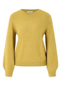 Strickpullover Cartoon "Strickpullover mit Rundhalsausschnitt", Damen, Gr. 46, gold (burnished gold), Obermaterial: 60% Polyacryl PAN. 30% Polyamid PA. 8% Wolle mw. 2% Elasthan EL., Pullover Strickpullover