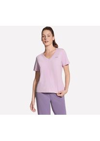 T-Shirt Skechers "T-Shirt 1/2 Arm", Damen, Gr. XXL (50/52), misty mauve, Obermaterial: 94% Baumwolle, 6% Elasthan, Shirts T-Shirt, f&uuml;r Erwachsene, sportlicher Stil, f&uuml;r Fitness und Sportmode