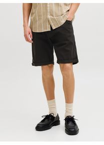 Jack & Jones Shorts JACK & JONES "JPSTRICK DYLAN ORIGINAL SHORTS", Damen, Gr. L, N-Gr, schwarz, Web, Obermaterial: 98% Baumwolle, 2% Elasthan, unifarben, regular fit knielang, Hosen Shorts