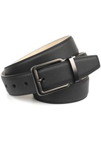 Lederg&uuml;rtel Anthoni Crown, Damen, Gr. 85, schwarz, Leder, unifarben, G&uuml;rtel Lederg&uuml;rtel, mit Leinenstoffmuster, zeitloses Design