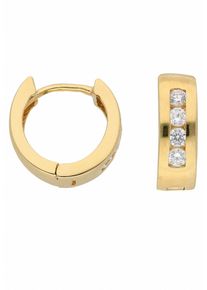 Adelia&acute;s Paar Creolen ADELIA&acute;S "333 Gold Ohrringe Creolen mit Zirkonia &Oslash; 12 mm", gold, Ohrringe, Damen, Gelbgold 333, Paar Creolen