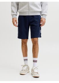 Jack & Jones Sweatshorts JACK & JONES "JPSTGORDON ALLIANCE SWEAT SHORTS", Damen, Gr. L, N-Gr, navy blazer, angeraute Sweatware, Obermaterial: 60% Baumwolle, 40% Polyester, unifarben, regular fit, Hosen Sweatshorts