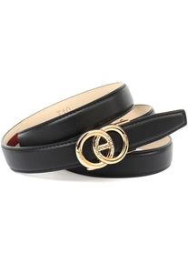 Lederg&uuml;rtel Anthoni Crown, Damen, Gr. 70, schwarz, Leder, unifarben, G&uuml;rtel Lederg&uuml;rtel, Stufenloser Lederg&uuml;rtel