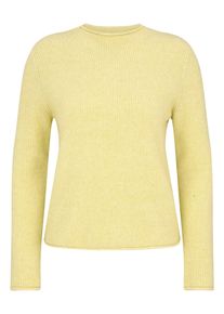 Strickpullover Cartoon "Strickpullover mit Stehkragen", Damen, Gr. 46, gelb (muted lime), Obermaterial: 40% Polyester Pol. recyc.. 36% Polyacryl PAN. 17% Polyamid PA. 4% Wolle mw. 3% Elasthan EL., Pullover Strickpullover