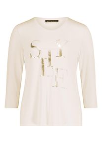 Rundhalsshirt Betty Barclay "Basic Shirt mit Placement", Damen, Gr. 46, beige, Obermaterial: 95% Viskose CV. 5% Elasthan EL., Shirts Rundhalsshirt