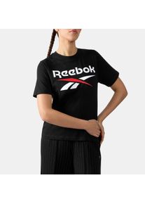 T-Shirt Reebok "WREN 2 COLOUR LOGO CREW SS TEE", Damen, Gr. S, schwarz, Obermaterial: 100% Baumwolle, Shirts T-Shirt, f&uuml;r Erwachsene, sportlicher Stil