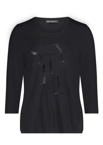 Rundhalsshirt Betty Barclay "Basic Shirt mit Placement", Damen, Gr. 42, schwarz, Obermaterial: 95% Viskose CV. 5% Elasthan EL., Shirts Rundhalsshirt