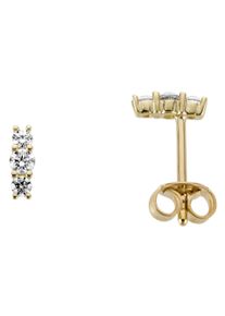 Paar Ohrstecker Firetti "Schmuck Geschenk Gold 333 Ohrschmuck", gold (gelbgoldfarben, kristallwei&szlig;, kristallwei&szlig;), Ohrringe, Damen, Gelbgold 333, Paar Ohrstecker, mit Zirkonia (synth.)