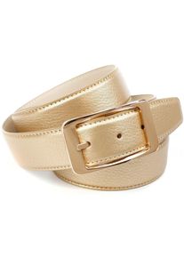Lederg&uuml;rtel Anthoni Crown, Damen, Gr. 75, gold (goldfarben), Leder, unifarben, G&uuml;rtel Lederg&uuml;rtel, in gl&auml;nzender Optik