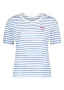 BETTY & CO Rundhalsshirt BETTY & CO "Basic Shirt mit Ringel", Damen, Gr. S, blau (wei&szlig;, blau), Obermaterial: 95% Baumwolle CO. 5% Elasthan EL., Shirts Rundhalsshirt