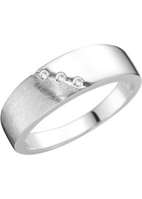 Fingerring Firetti "Schmuck Geschenk Damenring Ring matt glanz" Gr. 19, silber (silberfarben, kristallwei&szlig;), Fingerringe, Damen, 19, Messing, 3,1mm, Fingerring, mit Zirkonia (synth.)
