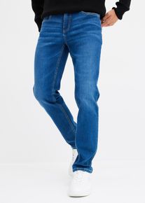 bonprix Regular-Fit-Jeans Tapered, blau, Gr.54, Coole Tapered Fit Stretch-Jeans mit kontrastierenden N&auml;hten, klassischem 5-Pocket-Style und moderner Denim-Waschung, 95% Baumwolle