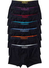 bonprix Boxershorts eng mit Baumwolle (7er Pack), schwarz, Gr.5 (M), Klassische Boxershorts in figurnaher Passform mit den Wochentagen im elastischen Bund im 7er Pack., 95% Baumwolle