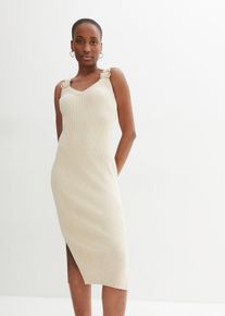 bonprix Strickkleid mit Seidenanteil, beige, Gr.48/50 (XL), edles Strickkleid mit luxuri&ouml;sem Seidenanteil, aus Seide