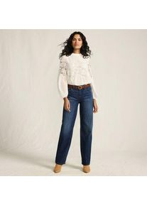 LANDS' END Soft Denim Relaxte Straight Fit Jeans Mid Waist, Damen,  Blau, Elasthan/Baumwoll-Mischung, by Lands' End