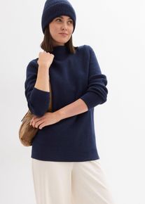 bonprix Pullover mit Stehkragen, blau, Gr.52/54 (XXL), Circular Collection- Mit Bio-Baumwolle f&uuml;r den Recycling-Kreislauf designt, aus 100% Baumwolle