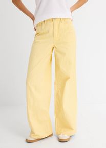 bonprix Twillhose aus reiner Baumwolle, gelb, Gr.38, Modisch, weit geschnittene Twillhose aus reiner Baumwolle, aus 100% Baumwolle