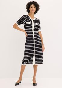 bonprix Viskose Strickkleid mit Kn&ouml;pfen, schwarz, Gr.36/38 (S), elegantes Strickkleid mit Kn&ouml;pfen