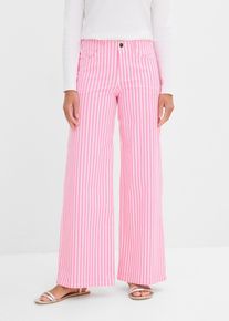bonprix Twillhose aus elastischem Baumwoll-Mix, rosa, Gr.48, Gestreifte Twillhose aus elastischem Baumwoll-Mix, 97% Baumwolle