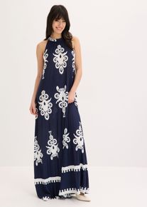 bonprix Jerseykleid aus softem Viskose-Mix, blau, Gr.52/54 (XXL), Jerseykleid in Maxil&auml;nge aus softem Viskose-Mix mit Knopfverschluss hinten am Ausschnitt, aus Viskose