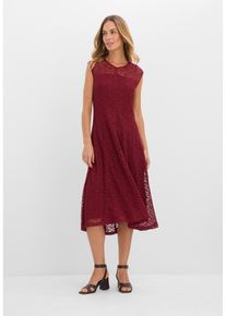 bonprix Ausgestelltes Spitzenkleid, rot, Gr.52/54 (XXL), Mit sehr kurzen &Auml;rmeln