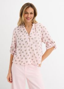 bonprix Oversize-Bluse aus luftigem Musselin, rosa, Gr.40, Lockere Tunika-Bluse aus Musselin, aus 100% Baumwolle,Musselin