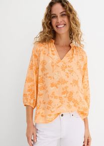 bonprix Tunikabluse aus Viskose-Mix, orange, Gr.44, bedruckte Tunikabluse mit weit geschnittenen &Auml;rmeln, aus Viskose