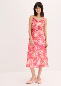 bonprix Tr&auml;gerkleid aus softem Mesh, pink, Gr.44/46 (L), sommerliches Tr&auml;gerkleid aus softem Mesh mit femininen kleinen R&uuml;schen-Details