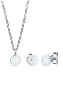 Ohrring und Ketten Set Elli "Schmuckset Kette und Ohrringe Pl&auml;ttchen 925 Silber" Gr. 42, silber, Schmuck_Sets, Herren, Blacklist, Silber 925 (Sterlingsilber), Ohrring und Ketten Set