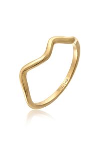 Silberring Elli "Ring Wellen Minimal Geo Trend 925 Silber" Gr. 54, gold, Fingerringe, Damen, 54, Silber 925 (Sterlingsilber), Silberring