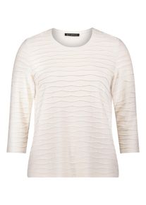 Rundhalsshirt Betty Barclay "Basic Shirt mit Wellenstruktur", Damen, Gr. 38, beige, Obermaterial: 97% Viskose CV. 3% Elasthan EL., Shirts Rundhalsshirt