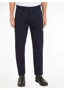Chinohose Tommy Hilfiger "Chino Denton 1985 PIMA CO", Herren, Gr. 36, L&auml;nge 34, blau, Web, Obermaterial: 96% Baumwolle, 4% Elasthan, unifarben, straight fit lang, Hosen Chinohose, Straight Fit