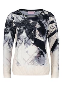 Langarmshirt Betty Barclay "Printshirt mit Gummizug", Damen, Gr. 36, schwarz (schwarz, beige), Obermaterial: 95% Viskose CV. 5% Elasthan EL., Shirts Langarmshirt