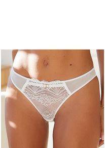 String Lascana "Eleonora", Damen, Gr. 40/42, beige (creme), Microfaser, Obermaterial: 90% Polyamid, 10% Elasthan, k&ouml;rpernah, Unterhosen String, mit verf&uuml;hrerischen Cut-Outs