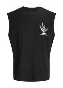Jack & Jones Muskelshirt JACK & JONES "JORMONTAUK GRAPHIC SL TEE CREW NECK", Damen, Gr. XS, schwarz, Jersey, Obermaterial: 100% Baumwolle, bedruckt, relaxed fit normal, Rundhals, Shirts Muskelshirt
