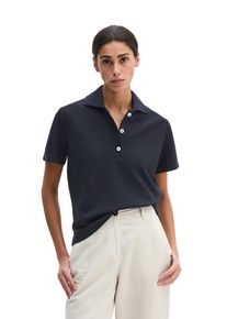 Marc O'Polo Poloshirt MARC O'POLO, Damen, Gr. S, deep night blau, Piqu&eacute;, Obermaterial: 100% Baumwolle, regular fit normal, Shirts Poloshirt, regular aus Garment-Dyed-Piqu&eacute;-Jersey