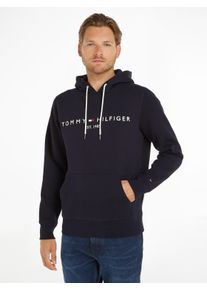 Kapuzensweatshirt Tommy Hilfiger "TOMMY LOGO HOODY", Herren, Gr. S (46), wei&szlig; (sky captain), Sweatware, Obermaterial: 72% Baumwolle, 28% Polyester, bestickt, unifarben, Basic schmal h&uuml;ftbedeckend, Rippb&uuml;ndchen, Sweatshirts Kapuzensweatshirt, Baumwoll-Mix