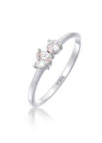 Silberring Elli "Ring Herz Zirkonia Symbol Verlobung 925 Silber" Gr. 52, silber, Fingerringe, Damen, 52, Silber 925 (Sterlingsilber), Silberring
